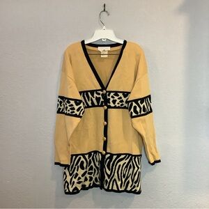 Escada Magaretha Ley Vintage Leopard Print Wool Knit Sweater EU 38 | US 6